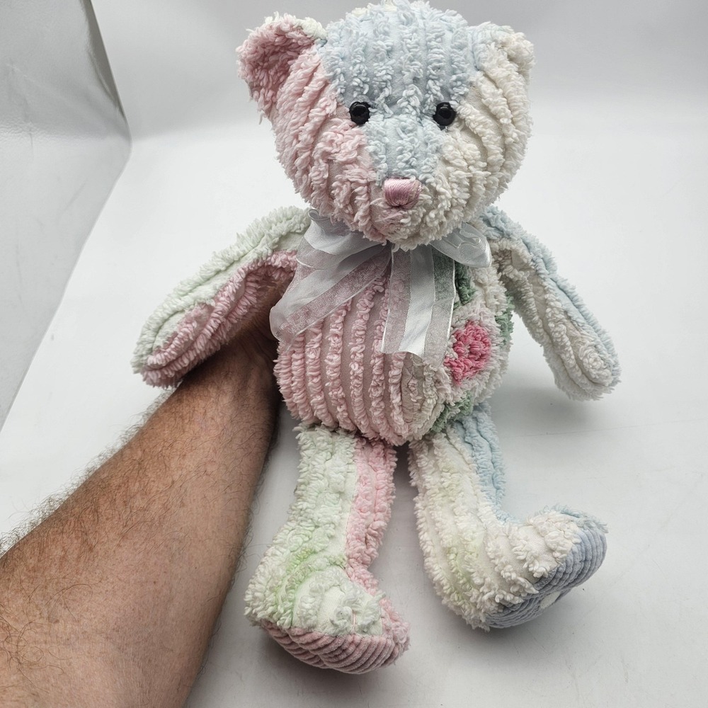 Vintage Ganz Cottage Cuties Chenille Bunny Rabbit Plush Pastel 16" Stuffed Toy